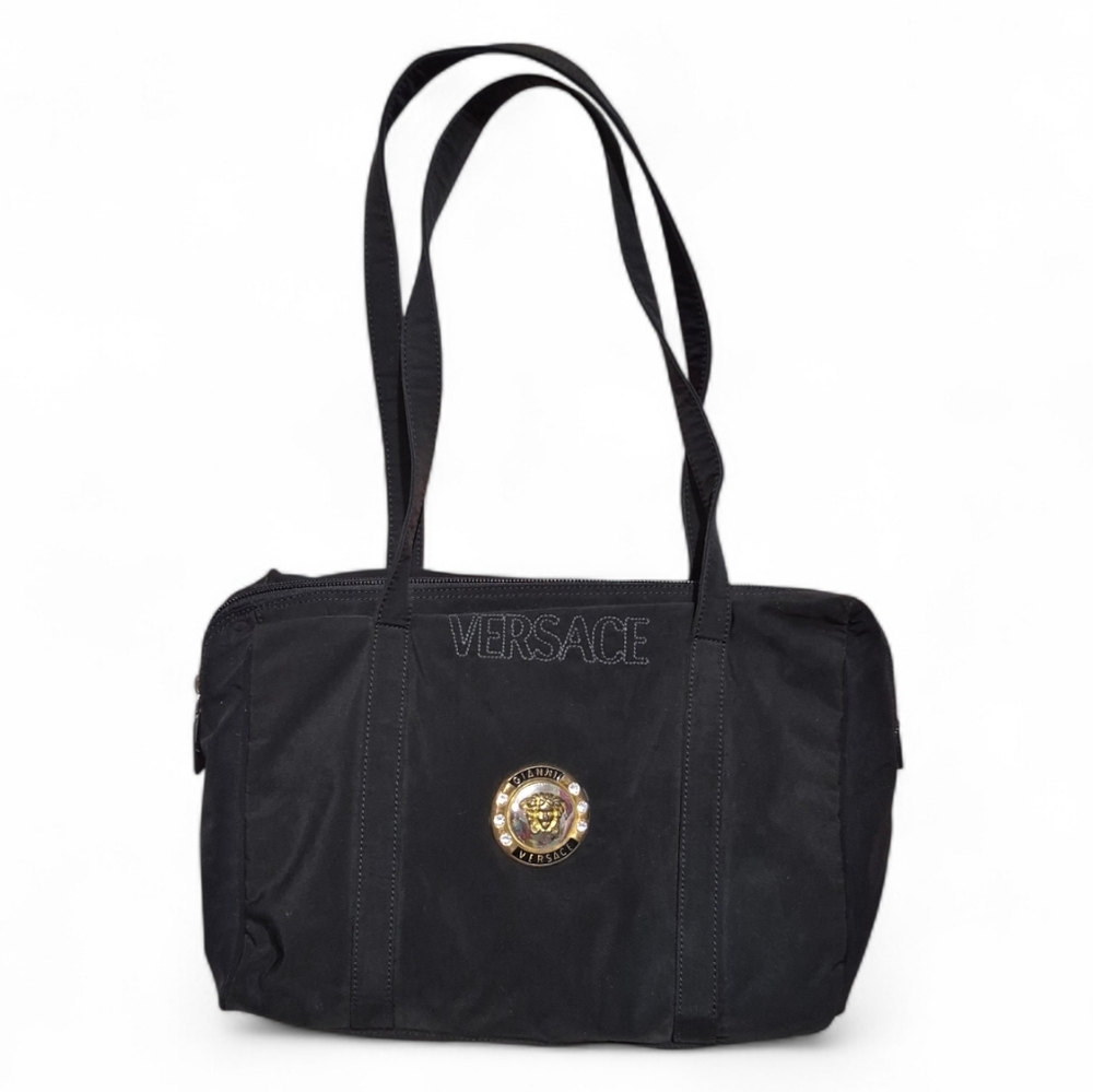 Vintage Gianni Versace  Black Nylon Tote Bag